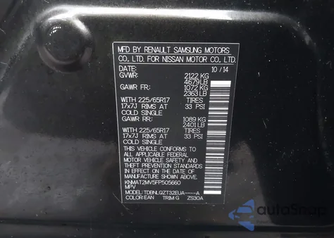 2015 Nissan Rogue Sv z USA, uszkodzony, nr VIN KNMAT2MV5FP505660